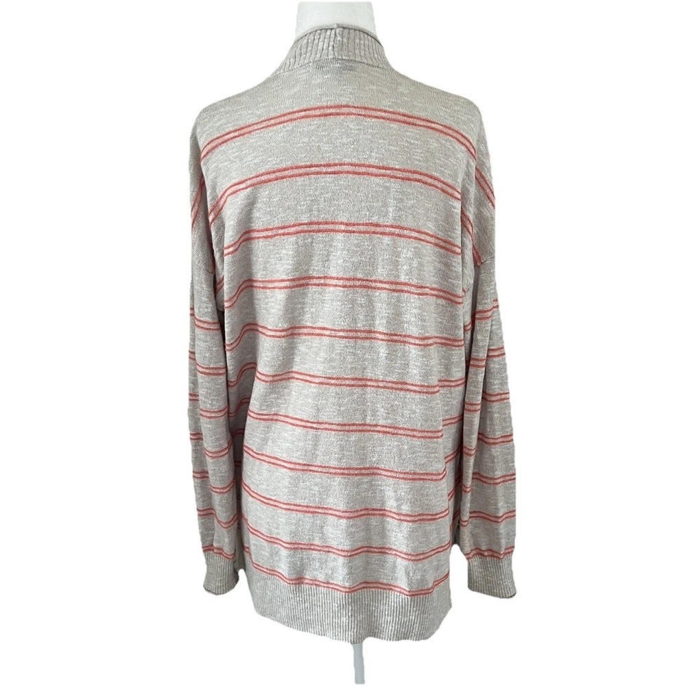 Madewell Cardigan Women's Size L Bradley Sweater Textured Stripe Pockets Beige - Picture 2 of 8